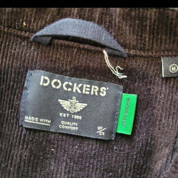 Dockers Corduroy Jumpsuit womens SZ M Black Utility Coverall button front - Picture 4 of 12